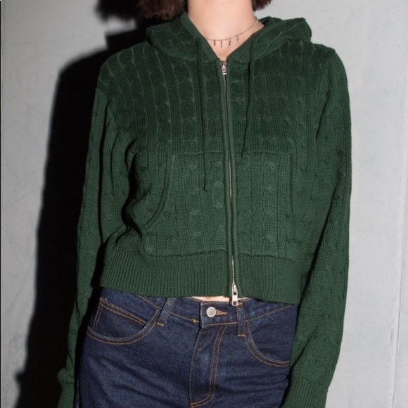 Brandy Melville Tops - NEW brandy melville cropped knit hoodie